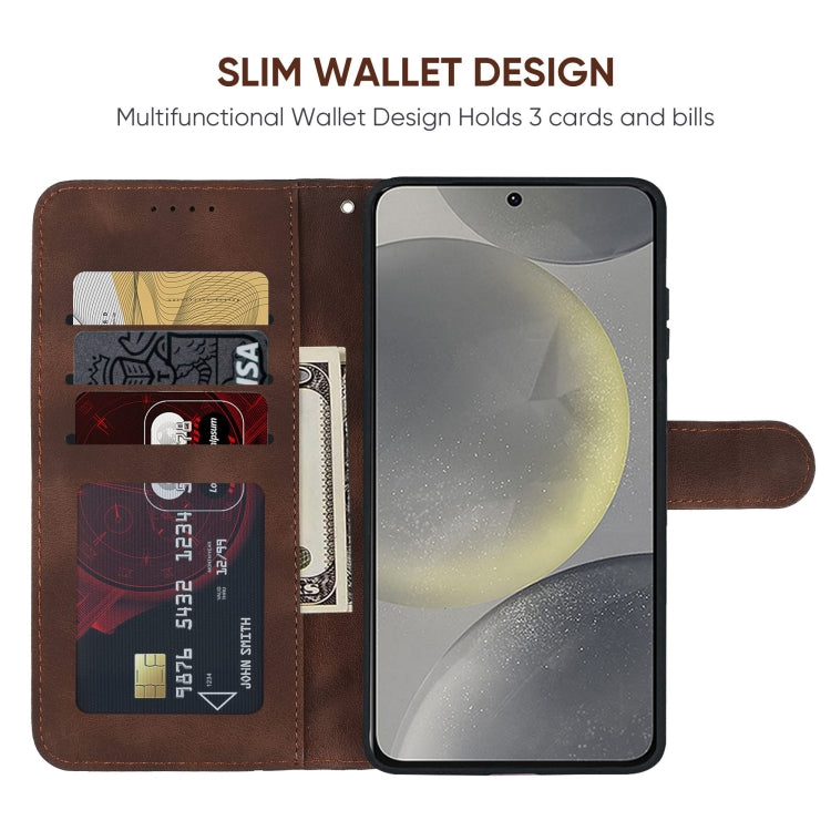 For Samsung Galaxy S24 / S25 5G Skin Feel Geometric Lines Leather Phone Case(Brown) - HoMEdemic™ 