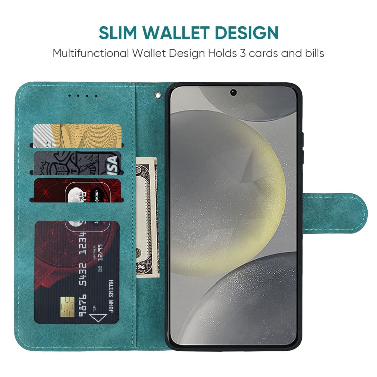 For Samsung Galaxy S24 / S25 5G Skin Feel Geometric Lines Leather Phone Case(Green) - HoMEdemic™ 