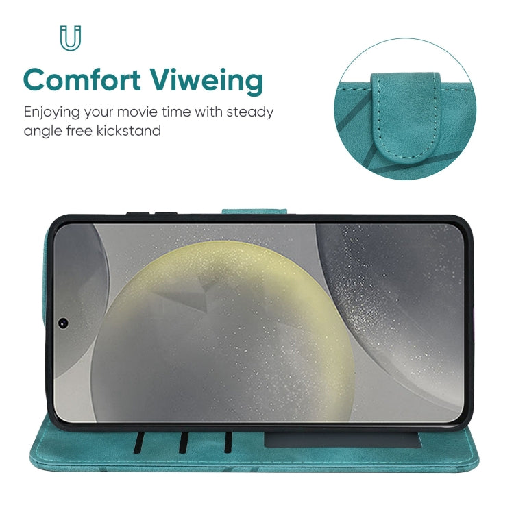For Samsung Galaxy S24 / S25 5G Skin Feel Geometric Lines Leather Phone Case(Green) - HoMEdemic™ 