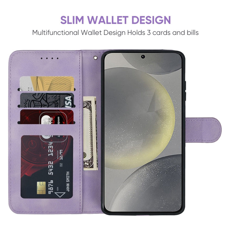 For Samsung Galaxy S24 / S25 5G Skin Feel Geometric Lines Leather Phone Case(Purple) - HoMEdemic™ 