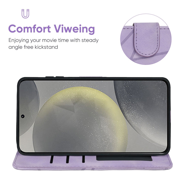 For Samsung Galaxy S24 / S25 5G Skin Feel Geometric Lines Leather Phone Case(Purple) - HoMEdemic™ 