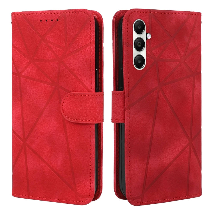 For Samsung Galaxy S24 / S25 5G Skin Feel Geometric Lines Leather Phone Case(Red) - HoMEdemic™ 