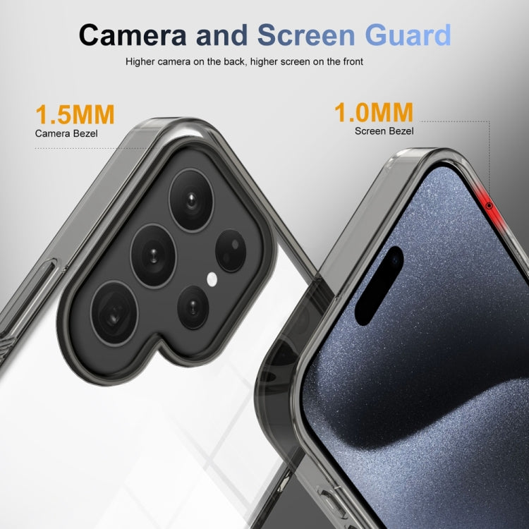 For Samsung Galaxy S24 Ultra 5G 2.5mm Anti-slip Clear Acrylic Hybrid TPU Phone Case(Black) - HoMEdemic™ 