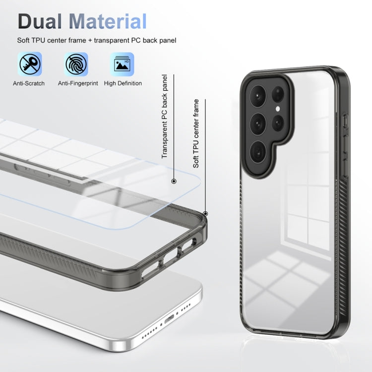 For Samsung Galaxy S24 Ultra 5G 2.5mm Anti-slip Clear Acrylic Hybrid TPU Phone Case(Black) - HoMEdemic™ 