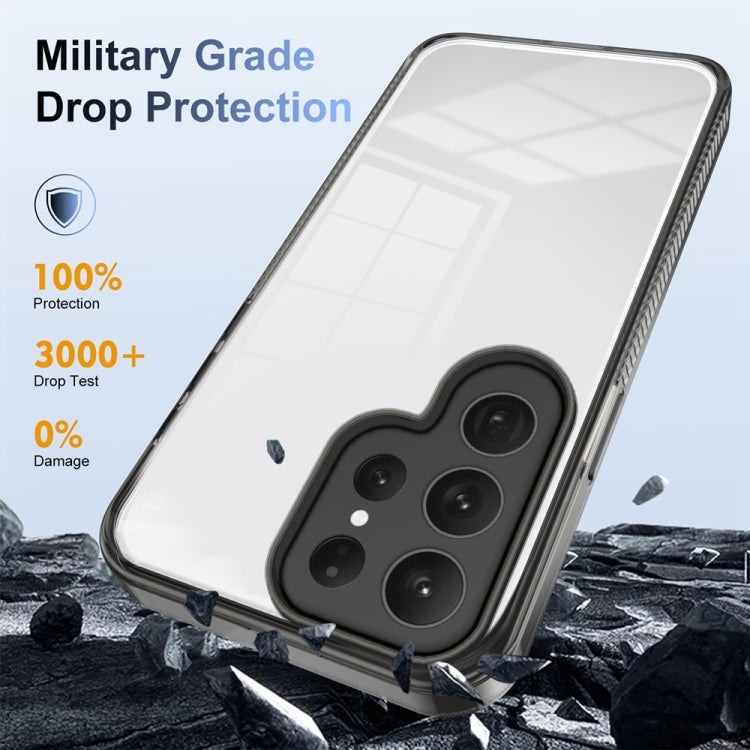 For Samsung Galaxy S24 Ultra 5G 2.5mm Anti-slip Clear Acrylic Hybrid TPU Phone Case(Black) - HoMEdemic™ 