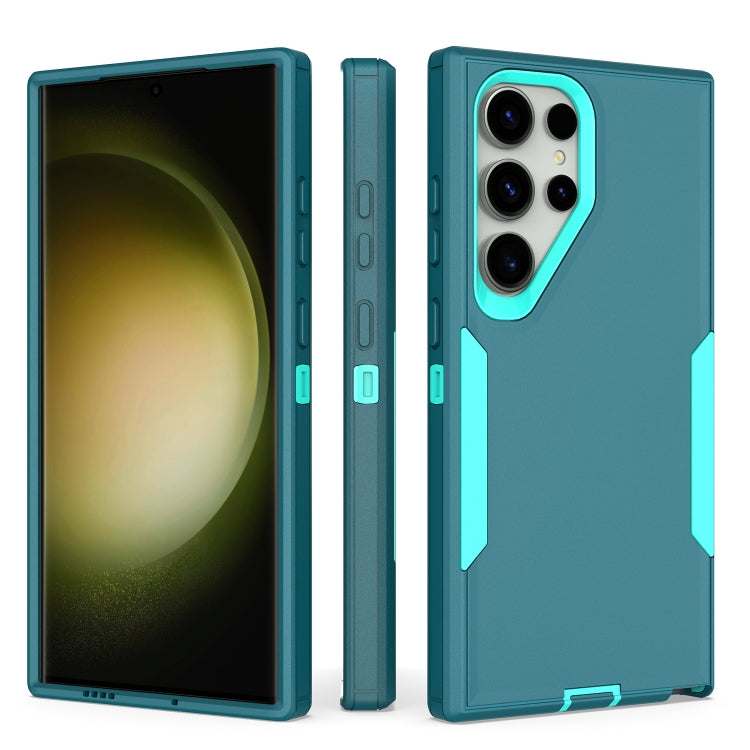 For Samsung Galaxy S24 Ultra 5G 2 in 1 PC Hybrid TPU Phone Case(Blue+Blue Green) - HoMEdemic™ 