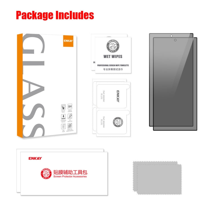 For Samsung Galaxy S24 Ultra 5G 2pcs ENKAY Hat-Prince 28 Degree Anti-peeping Privacy Tempered Glass Film - HoMEdemic™ 