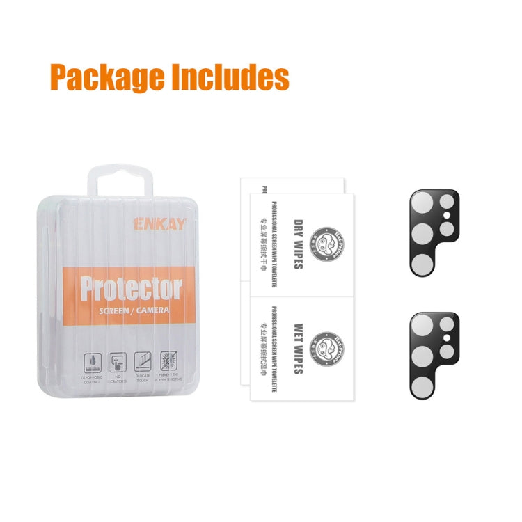For Samsung Galaxy S24 Ultra 5G 2pcs ENKAY Hat-Prince 9H Rear Camera Lens Tempered Glass Film(Black) - HoMEdemic™ 
