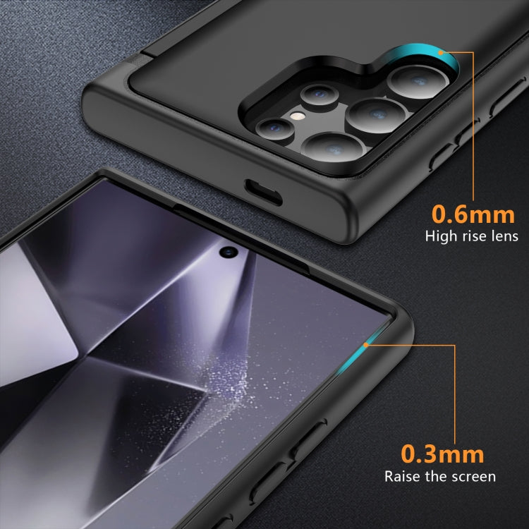 For Samsung Galaxy S24 Ultra 5G 3 in 1 Flip Holder Phone Case(Black) - HoMEdemic™ 