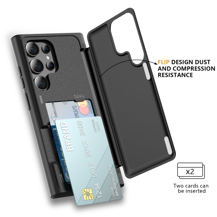 For Samsung Galaxy S24 Ultra 5G 3 in 1 Flip Holder Phone Case(Black) - HoMEdemic™ 