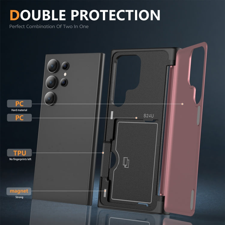 For Samsung Galaxy S24 Ultra 5G 3 in 1 Flip Holder Phone Case(Pink) - HoMEdemic™ 