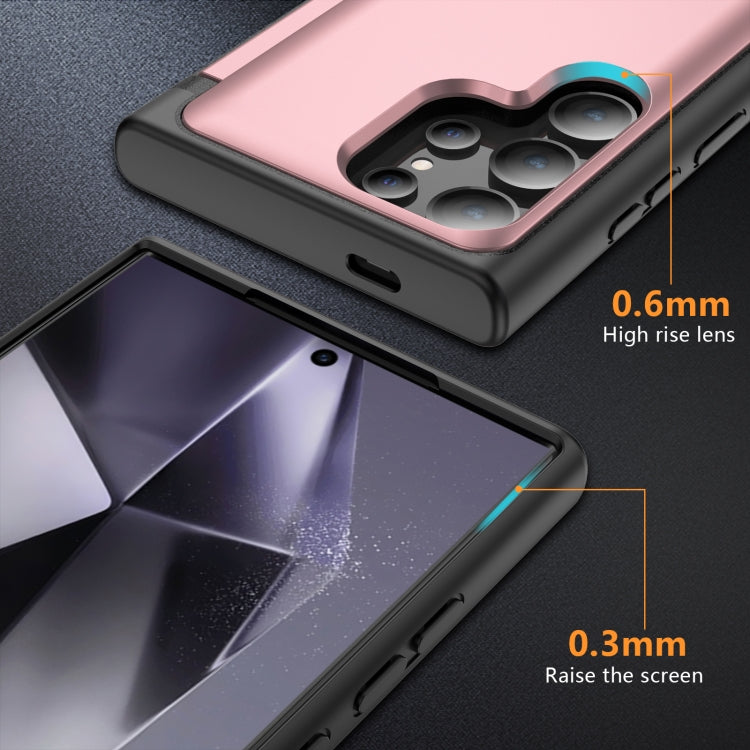 For Samsung Galaxy S24 Ultra 5G 3 in 1 Flip Holder Phone Case(Pink) - HoMEdemic™ 