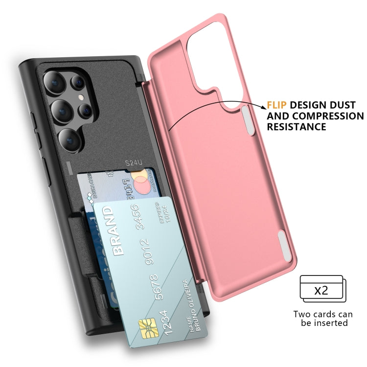 For Samsung Galaxy S24 Ultra 5G 3 in 1 Flip Holder Phone Case(Pink) - HoMEdemic™ 