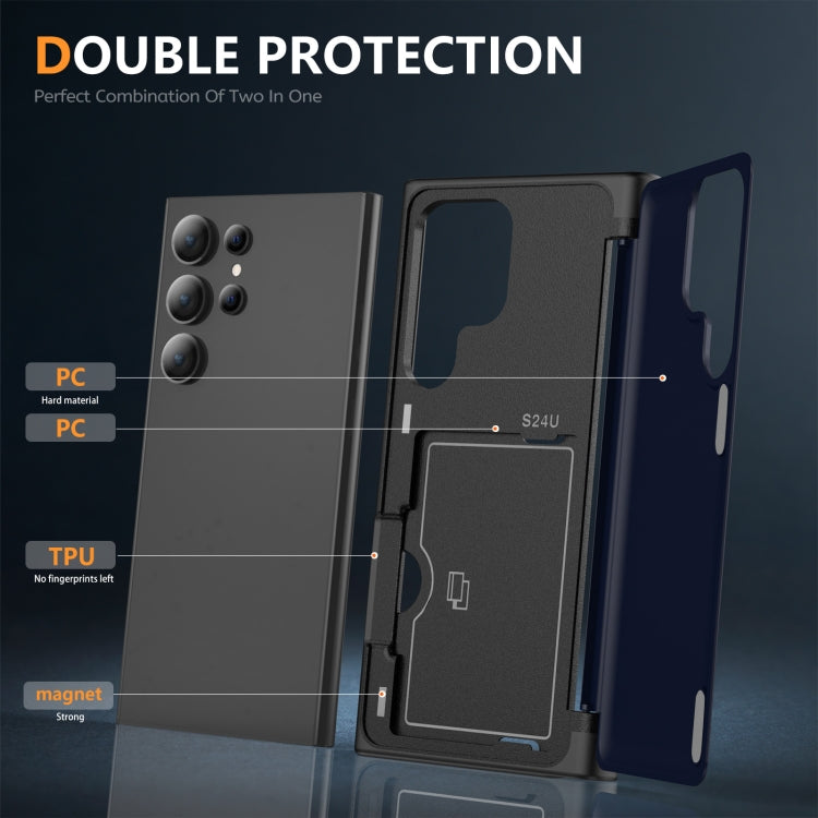 For Samsung Galaxy S24 Ultra 5G 3 in 1 Flip Holder Phone Case(Royal Blue) - HoMEdemic™ 