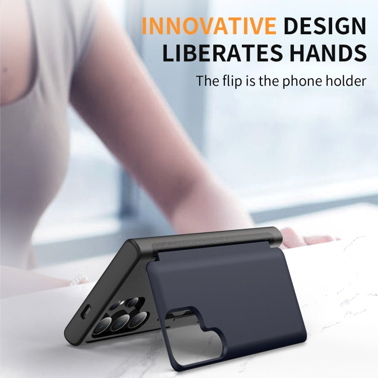 For Samsung Galaxy S24 Ultra 5G 3 in 1 Flip Holder Phone Case(Royal Blue) - HoMEdemic™ 