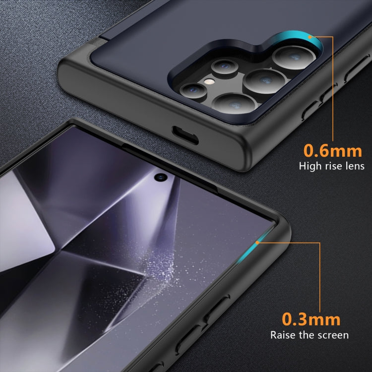 For Samsung Galaxy S24 Ultra 5G 3 in 1 Flip Holder Phone Case(Royal Blue) - HoMEdemic™ 