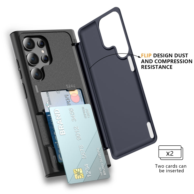 For Samsung Galaxy S24 Ultra 5G 3 in 1 Flip Holder Phone Case(Royal Blue) - HoMEdemic™ 