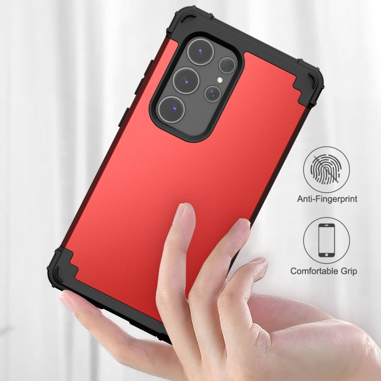 For Samsung Galaxy S24 Ultra 5G 3 in 1 Silicone Hybrid PC Shockproof Phone Case(Red) - HoMEdemic™ 