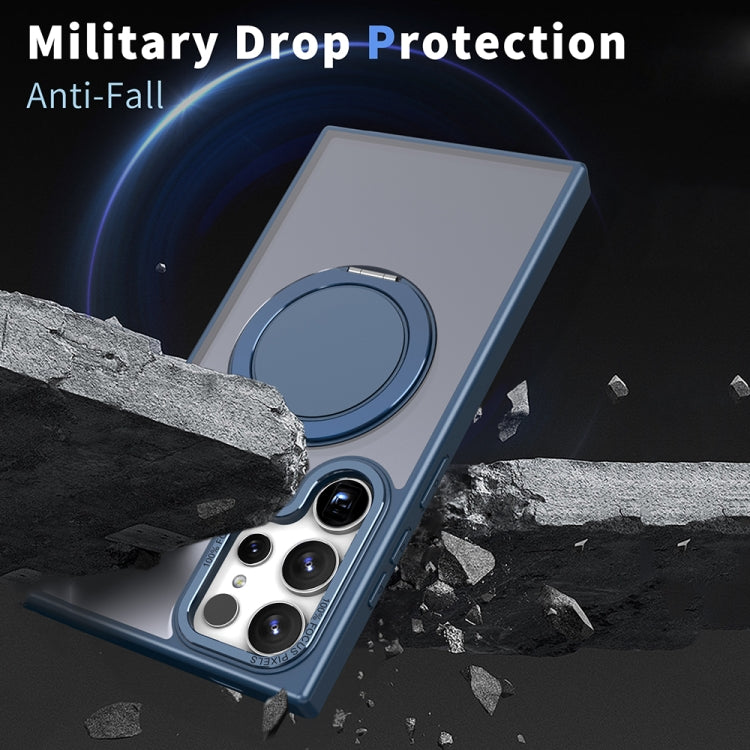 For Samsung Galaxy S24 Ultra 5G 360-degree Rotating MagSafe Magnetic Holder Phone Case(Navy Blue) - HoMEdemic™ 