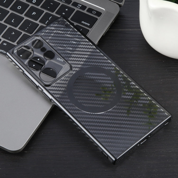 For Samsung Galaxy S24 Ultra 5G 6D Plated Carbon Fiber Clear Magsafe PC Phone Case(Starry Black) - HoMEdemic™ 