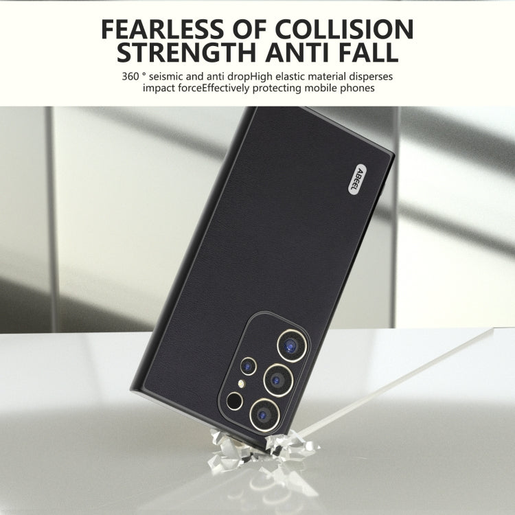 For Samsung Galaxy S24 Ultra 5G ABEEL Arashi Texture PU Phone Case(Black) - HoMEdemic™ 