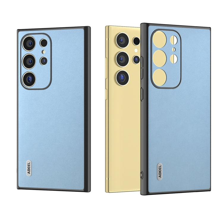 For Samsung Galaxy S24 Ultra 5G ABEEL Arashi Texture PU Phone Case(Curtain Blue) - HoMEdemic™ 