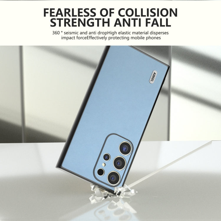 For Samsung Galaxy S24 Ultra 5G ABEEL Arashi Texture PU Phone Case(Curtain Blue) - HoMEdemic™ 