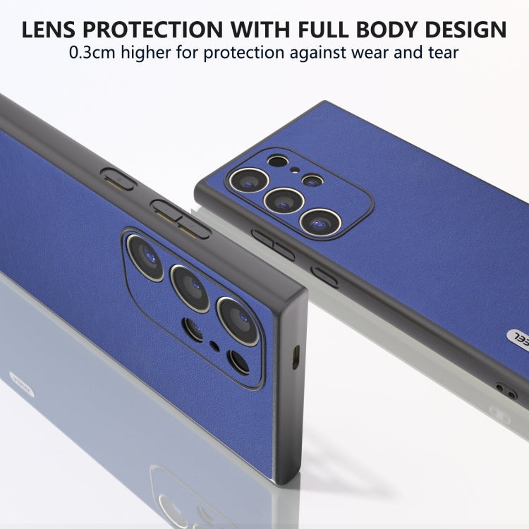 For Samsung Galaxy S24 Ultra 5G ABEEL Arashi Texture PU Phone Case(Deep Sea) - HoMEdemic™ 