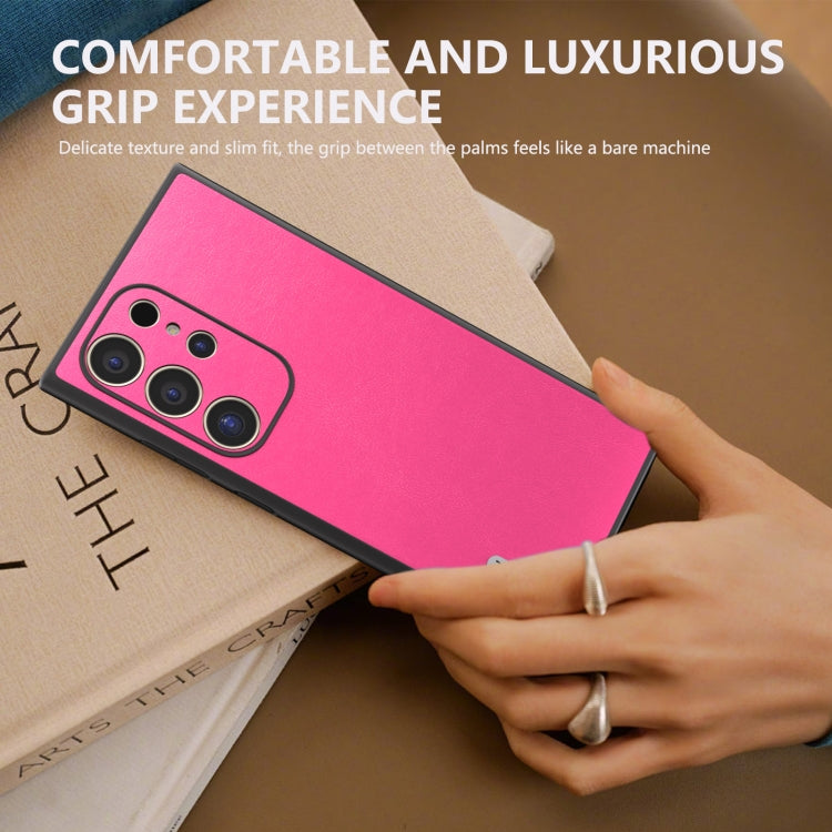 For Samsung Galaxy S24 Ultra 5G ABEEL Arashi Texture PU Phone Case(Rose Red) - HoMEdemic™ 