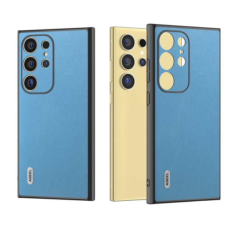 For Samsung Galaxy S24 Ultra 5G ABEEL Arashi Texture PU Phone Case(Sky Blue) - HoMEdemic™ 