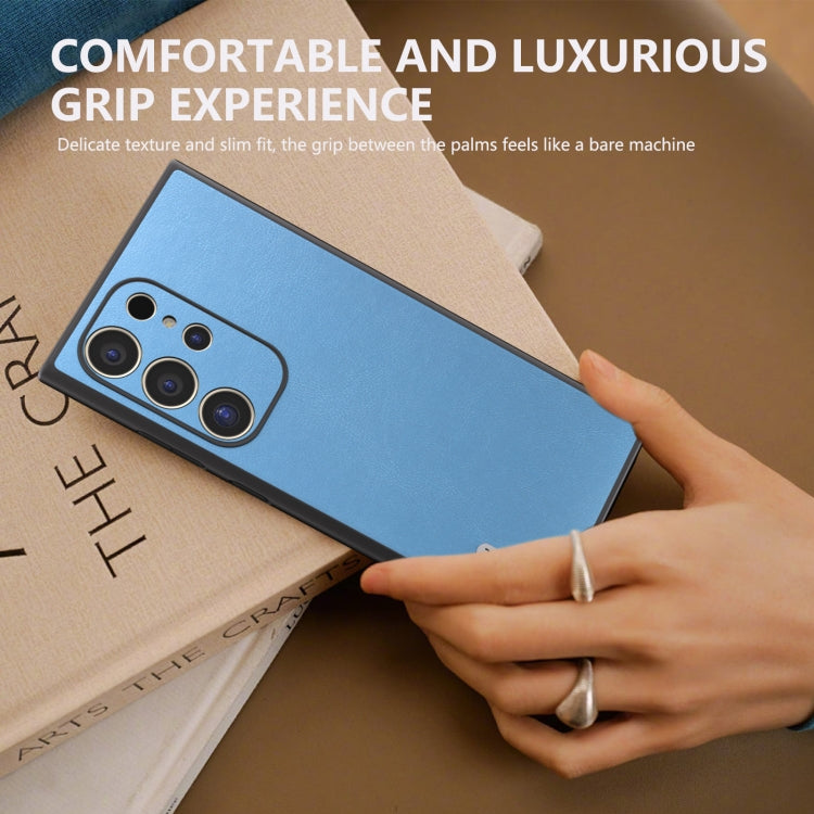 For Samsung Galaxy S24 Ultra 5G ABEEL Arashi Texture PU Phone Case(Sky Blue) - HoMEdemic™ 