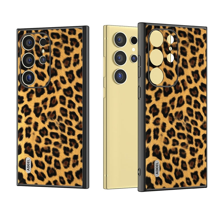 For Samsung Galaxy S24 Ultra 5G ABEEL Black Edge Leopard Phone Case(Golden Leopard) - HoMEdemic™ 