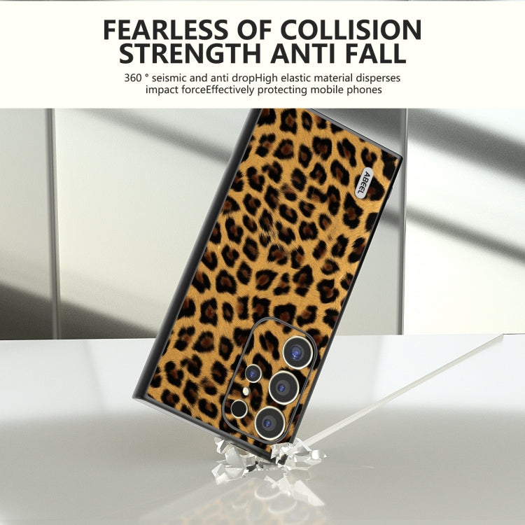 For Samsung Galaxy S24 Ultra 5G ABEEL Black Edge Leopard Phone Case(Golden Leopard) - HoMEdemic™ 