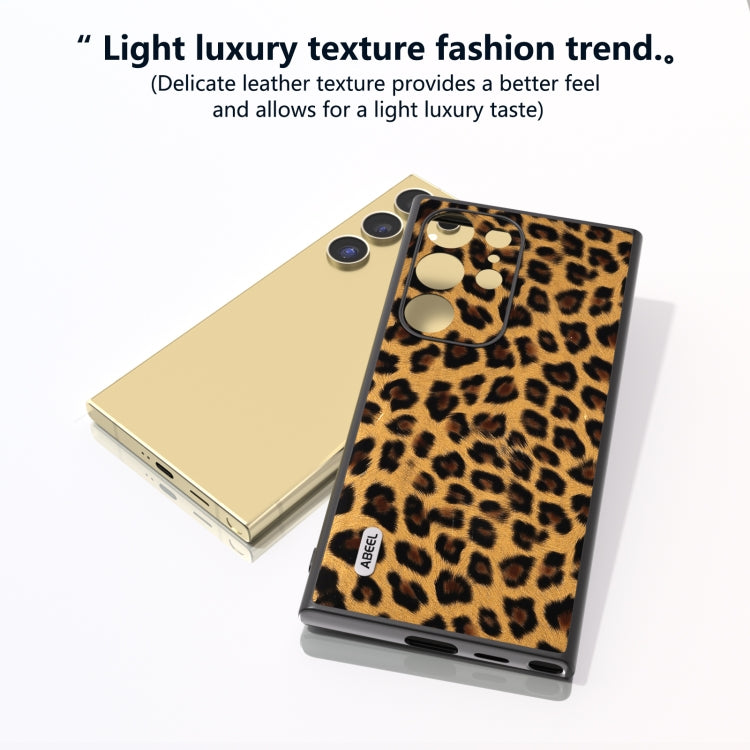 For Samsung Galaxy S24 Ultra 5G ABEEL Black Edge Leopard Phone Case(Golden Leopard) - HoMEdemic™ 
