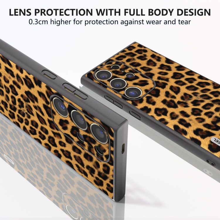 For Samsung Galaxy S24 Ultra 5G ABEEL Black Edge Leopard Phone Case(Golden Leopard) - HoMEdemic™ 