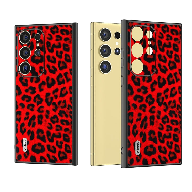 For Samsung Galaxy S24 Ultra 5G ABEEL Black Edge Leopard Phone Case(Red Leopard) - HoMEdemic™ 