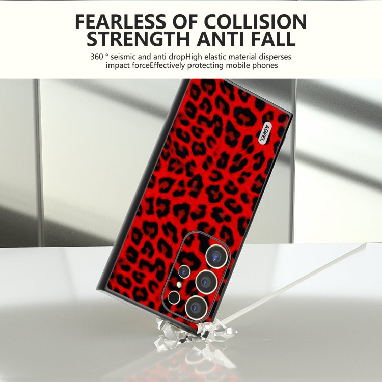 For Samsung Galaxy S24 Ultra 5G ABEEL Black Edge Leopard Phone Case(Red Leopard) - HoMEdemic™ 