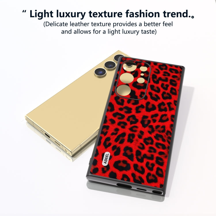 For Samsung Galaxy S24 Ultra 5G ABEEL Black Edge Leopard Phone Case(Red Leopard) - HoMEdemic™ 