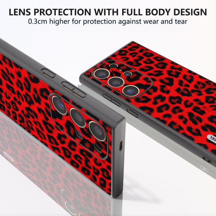 For Samsung Galaxy S24 Ultra 5G ABEEL Black Edge Leopard Phone Case(Red Leopard) - HoMEdemic™ 