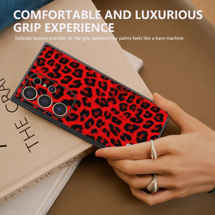 For Samsung Galaxy S24 Ultra 5G ABEEL Black Edge Leopard Phone Case(Red Leopard) - HoMEdemic™ 