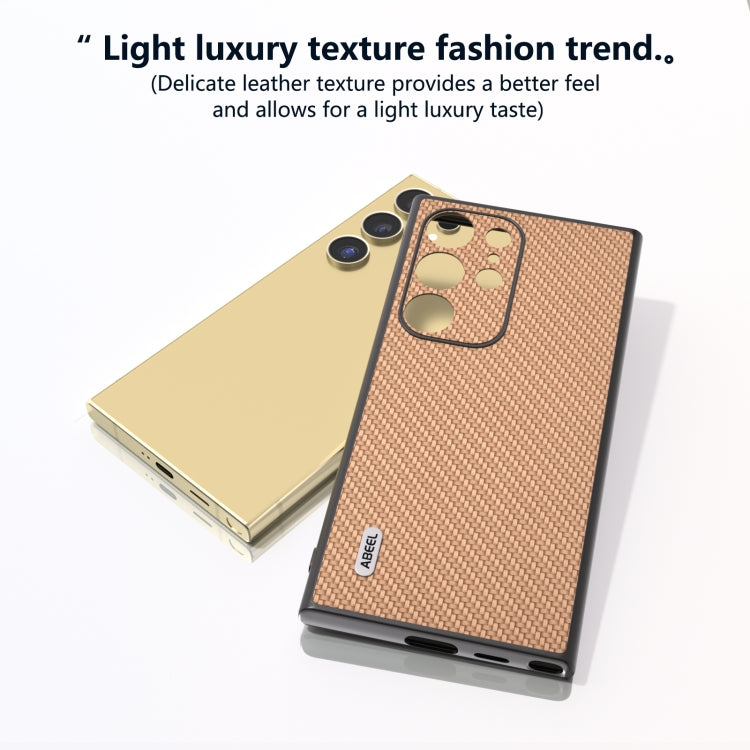 For Samsung Galaxy S24 Ultra 5G ABEEL Carbon Fiber Texture Protective Phone Case(Gold) - HoMEdemic™ 