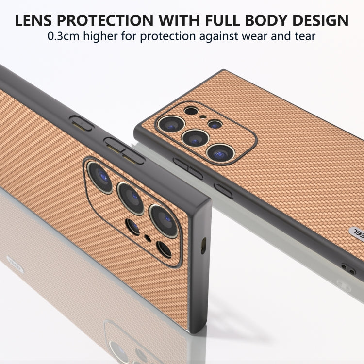 For Samsung Galaxy S24 Ultra 5G ABEEL Carbon Fiber Texture Protective Phone Case(Gold) - HoMEdemic™ 