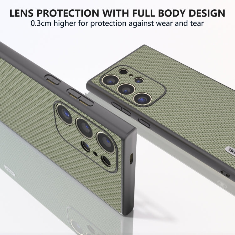 For Samsung Galaxy S24 Ultra 5G ABEEL Carbon Fiber Texture Protective Phone Case(Green) - HoMEdemic™ 