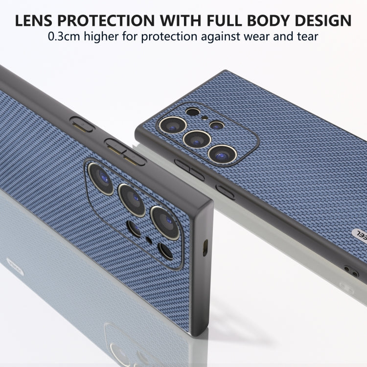For Samsung Galaxy S24 Ultra 5G ABEEL Carbon Fiber Texture Protective Phone Case(Light Blue) - HoMEdemic™ 