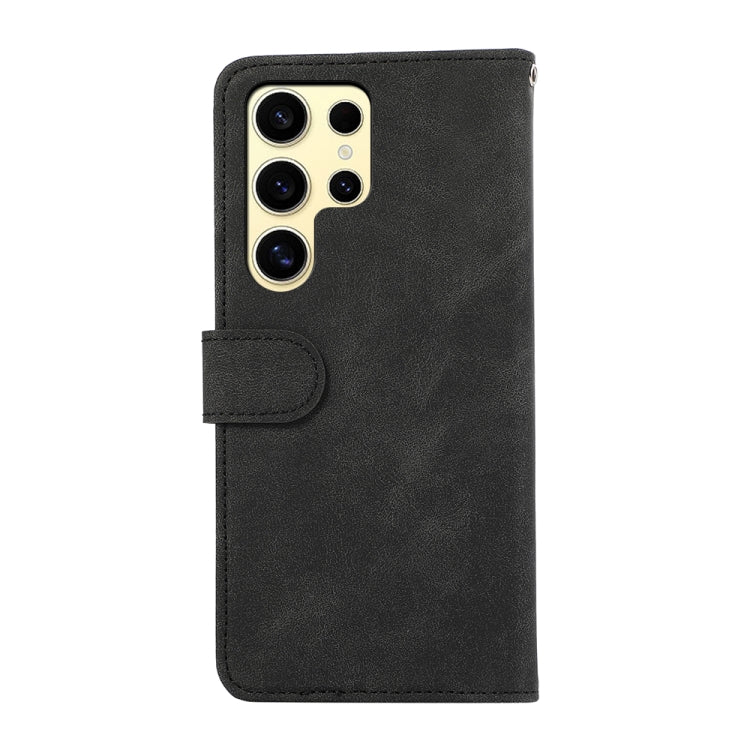 For Samsung Galaxy S24 Ultra 5G ABEEL Color Block Magnetic RFID Leather Phone Case(Black-Green) - HoMEdemic™ 