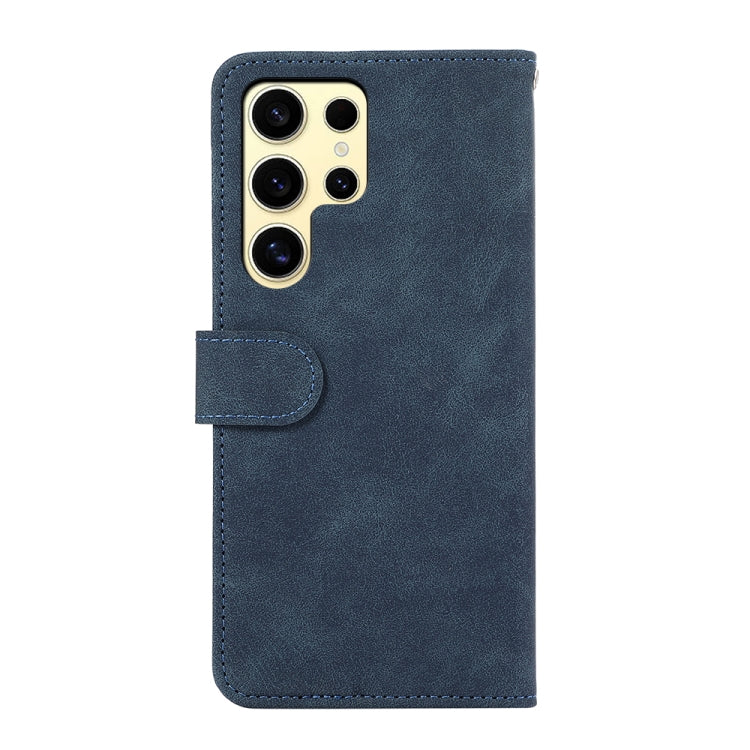 For Samsung Galaxy S24 Ultra 5G ABEEL Color Block Magnetic RFID Leather Phone Case(Blue-Brown) - HoMEdemic™ 