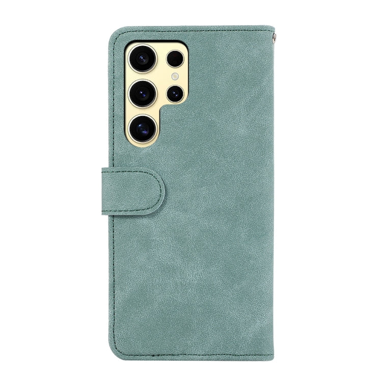 For Samsung Galaxy S24 Ultra 5G ABEEL Color Block Magnetic RFID Leather Phone Case(Cyan-Pink) - HoMEdemic™ 