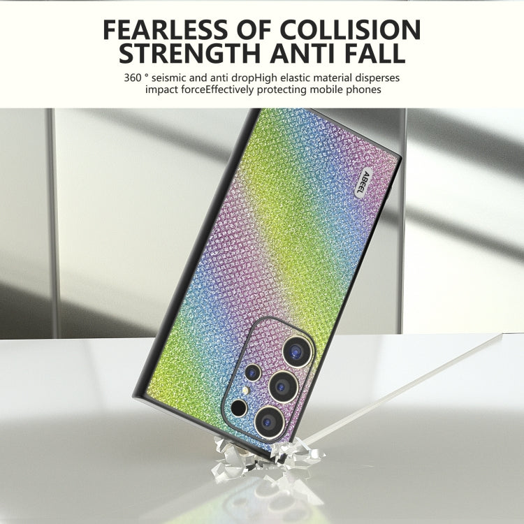 For Samsung Galaxy S24 Ultra 5G ABEEL Diamond Black Edge Phone Case(Rainbow Diamond) - HoMEdemic™ 