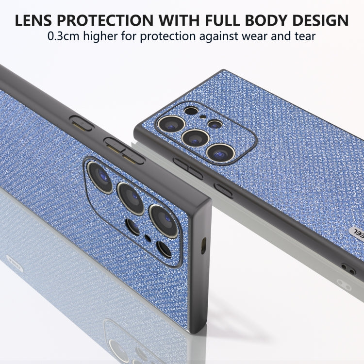 For Samsung Galaxy S24 Ultra 5G ABEEL Diamond Black Edge Phone Case(Sapphire Blue) - HoMEdemic™ 