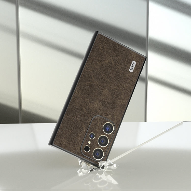 For Samsung Galaxy S24 Ultra 5G ABEEL Dream Litchi Texture PU Phone Case(Khaki) - HoMEdemic™ 